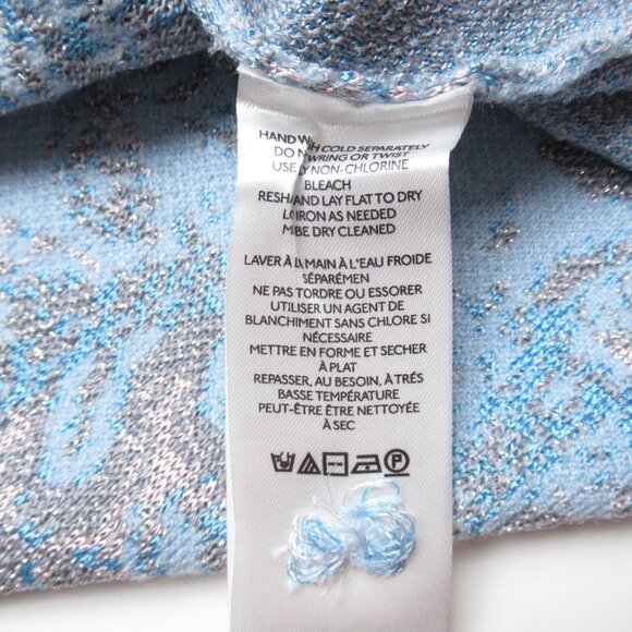 NWOT Anthropologie The Beatriz Mock-Neck Sweater: Lurex Edition Blue Small - Picture 8 of 9